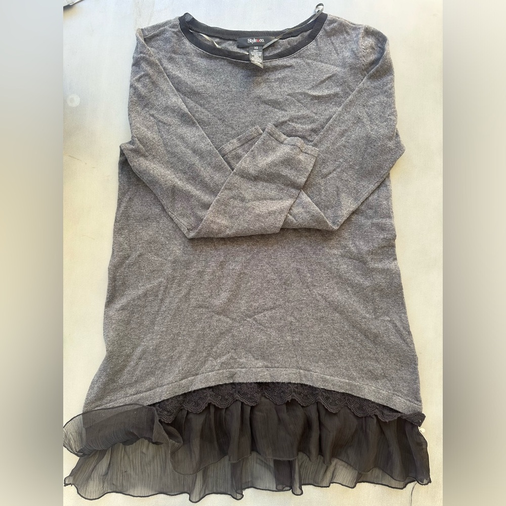 Long Sleeve top with lace bottom